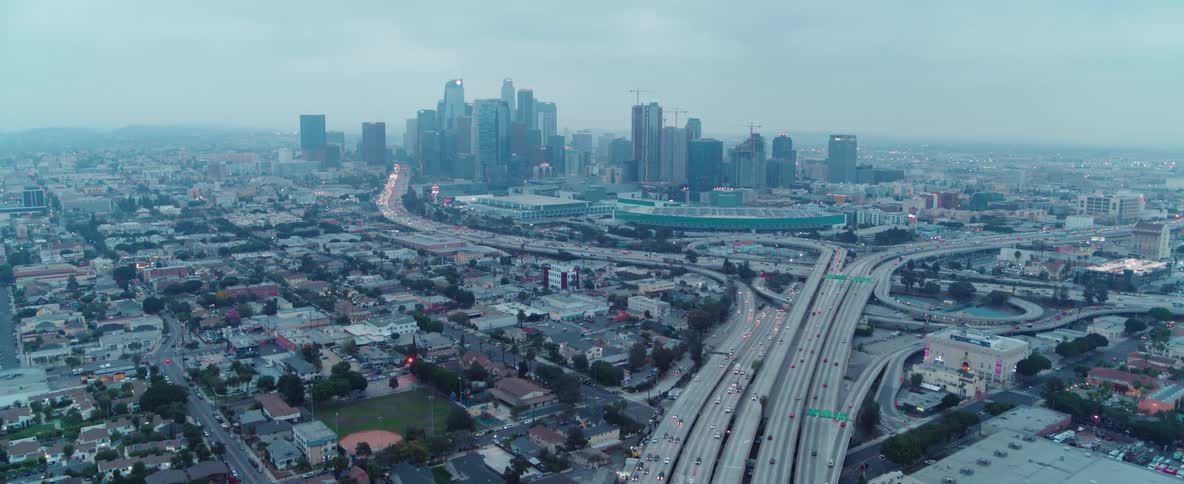 Traffic moves on a city highway