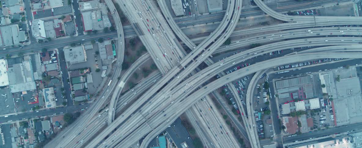 Cars travel on a city highway