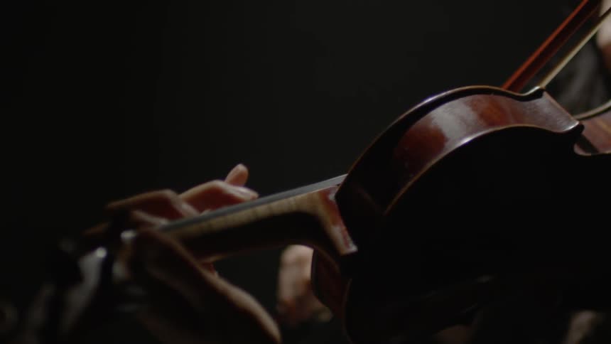 A woman plays a violin