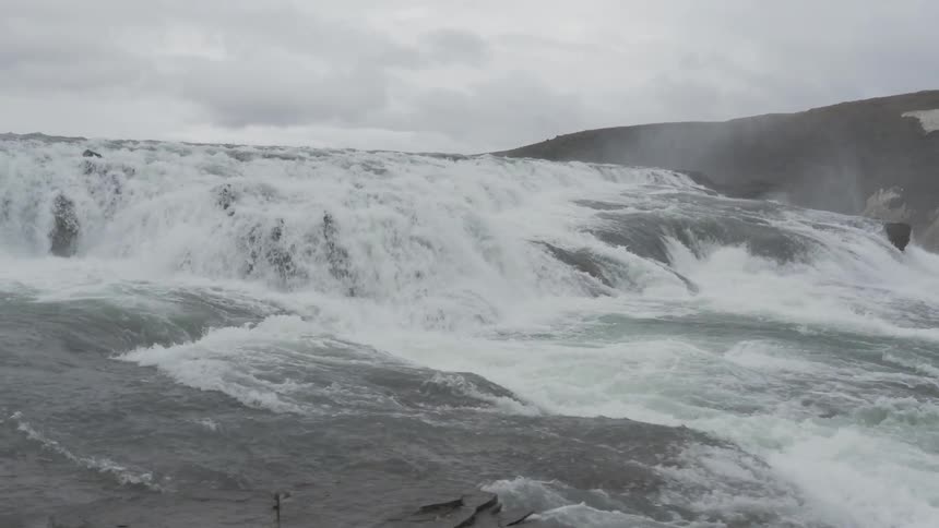 Water running over rocks