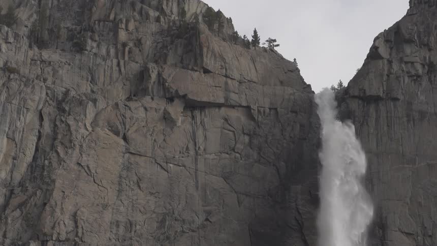 Large mountain with a waterfall at the top