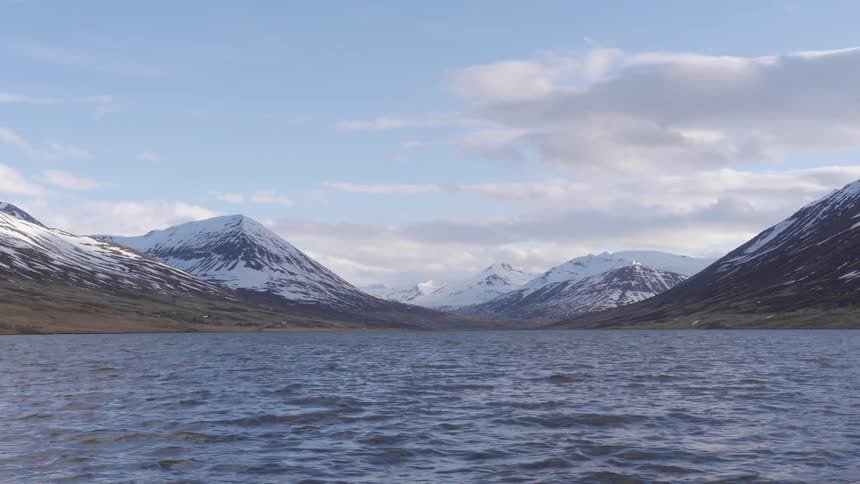 Time lapse of a mountain side lake