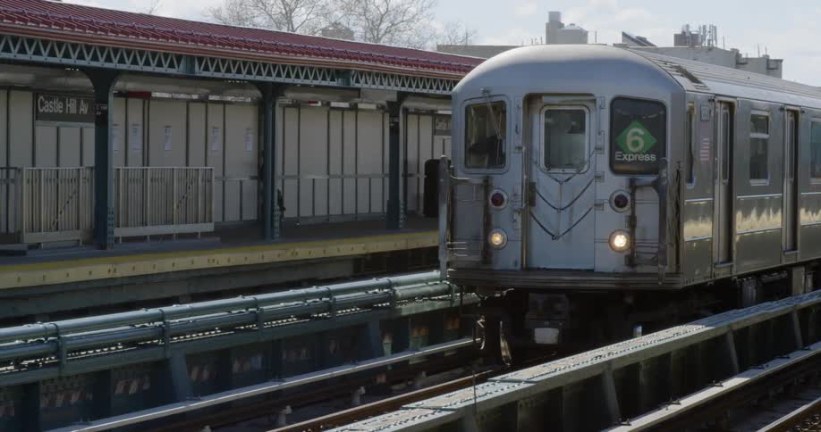 A train is pulling into the station