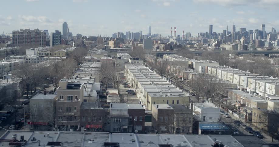 Rows of buildings in a city