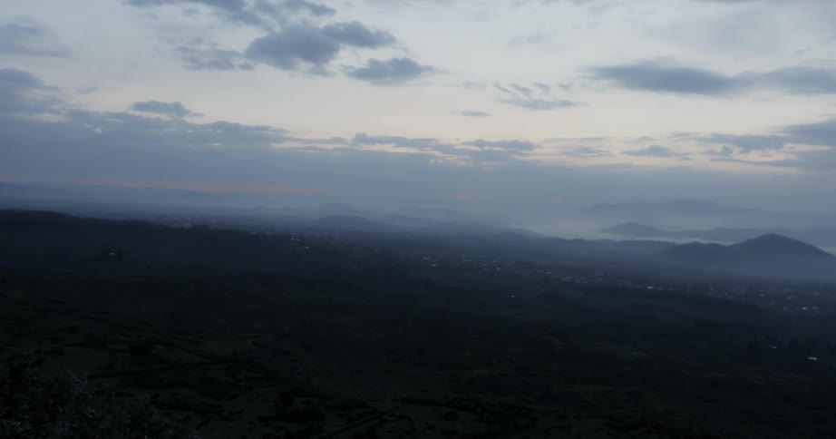 An island bay at sunset