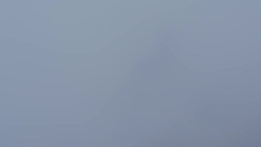 Person disappears as they walk into heavy fog