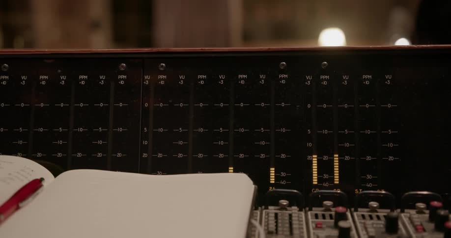 Lights flash on recording equipment