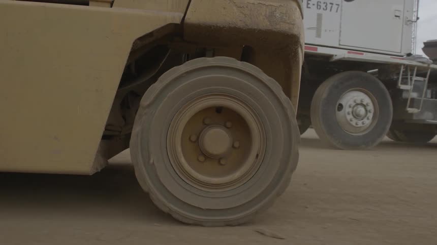 Moving tires on a large vehicle