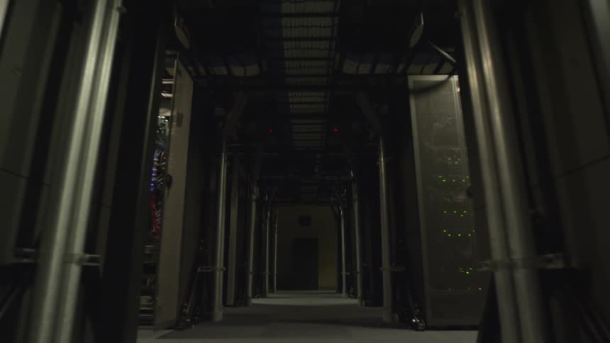 A server room at night