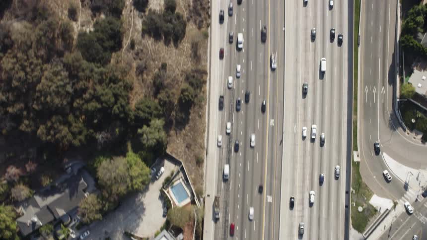 Traffic moves on a highway