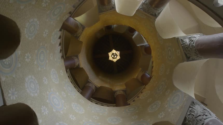 Looking at pillars in a building