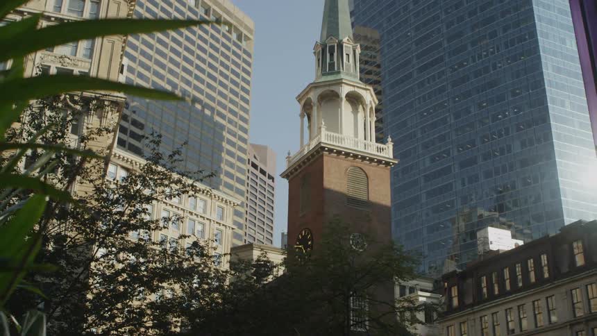 View of city buildings on a sunny day