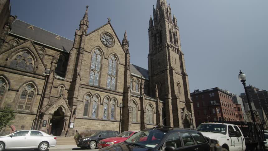 A large church on a sunny day