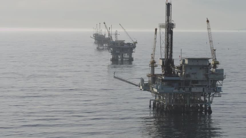 Oil rigs in the ocean