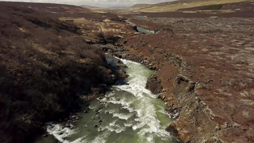 Water flows down the stream