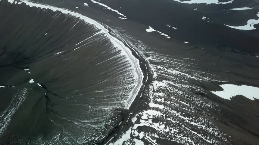 Large mountain covered with snow