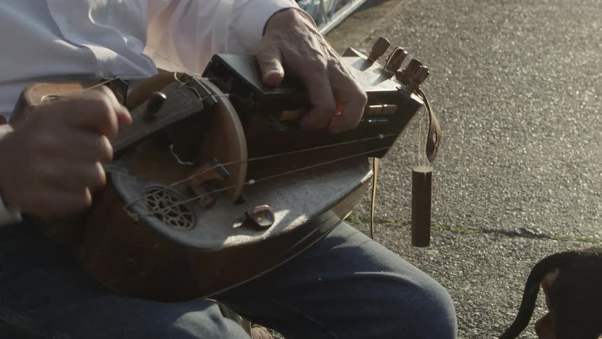 A person playing an instrument