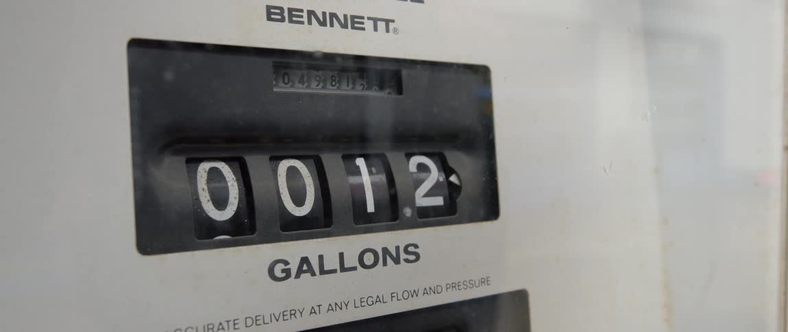 Gas is pumped at a gas station