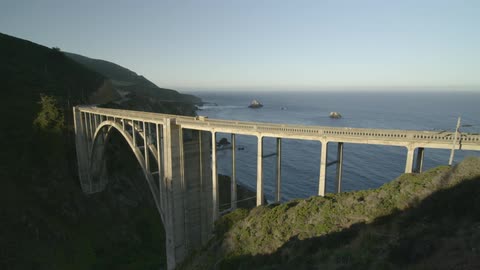 Aerial view of a bridge