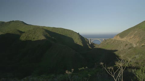 Aerial view of a bridge