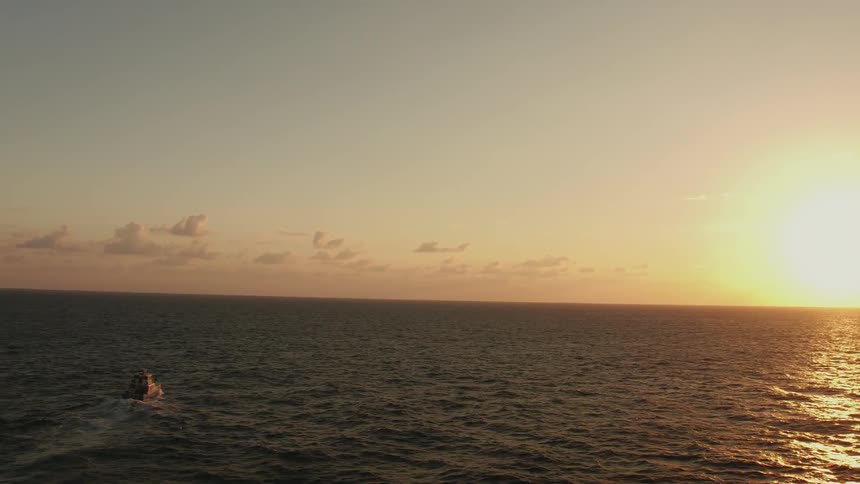 A boat travels on the water
