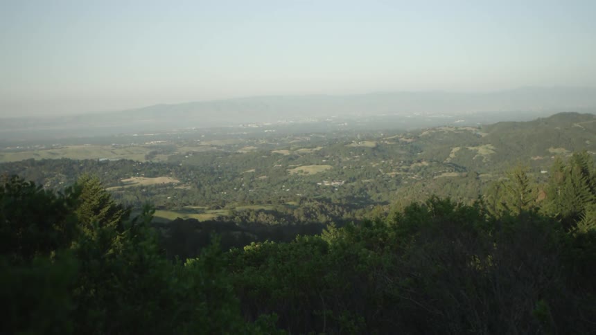 A mountain looms in the distance