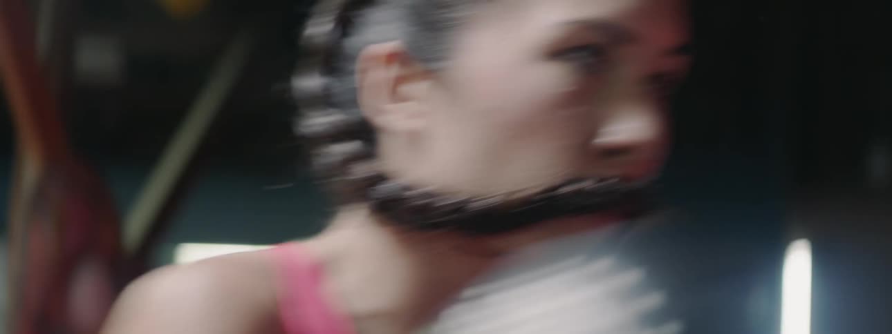 A woman boxing