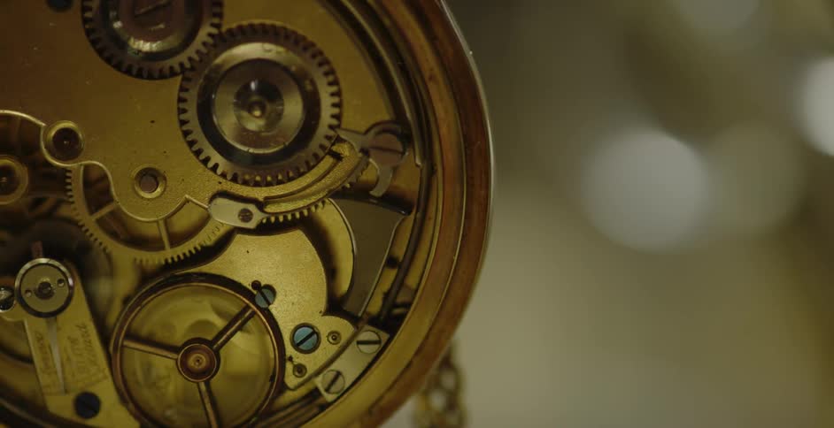Gears spinning and moving on a small device