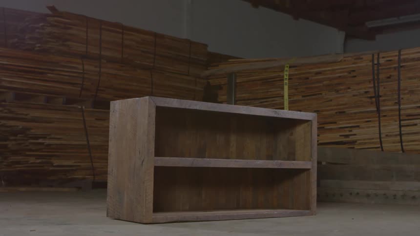 A wooden bookshelf