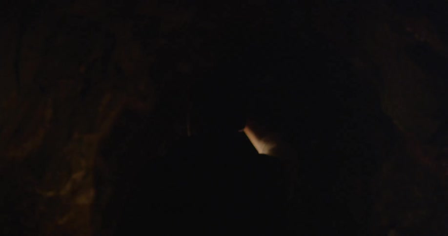 A man searches a dark area with a lantern