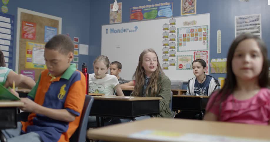 Students sits in a classroom