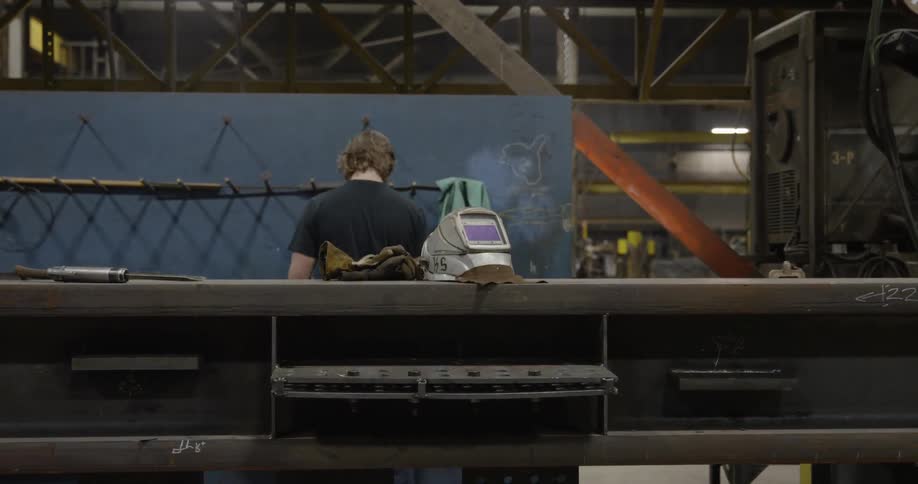 Someone is working in a steel factory
