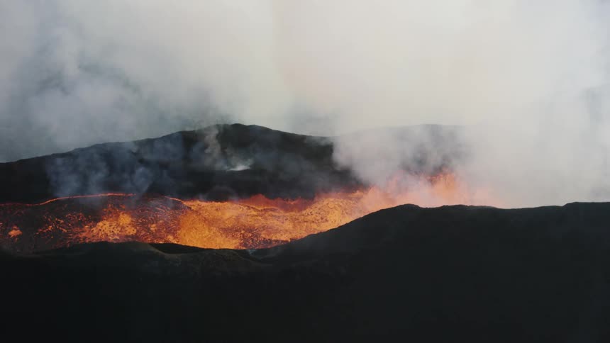 A volcano is exploding