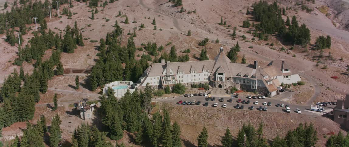 Large building the middle of hilly plains