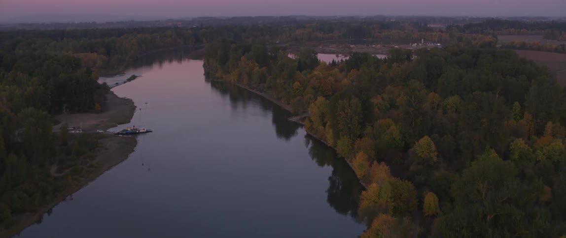 River winding through a wooded area