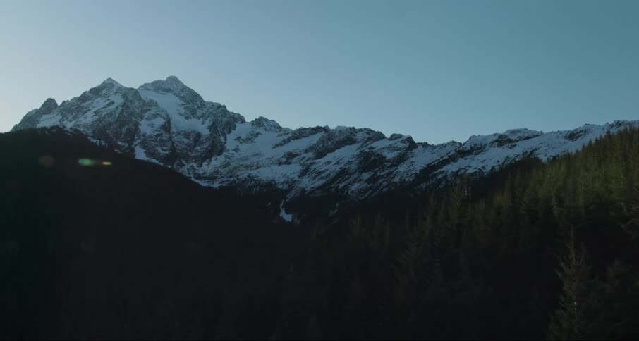 Snowy mountains on a clear day