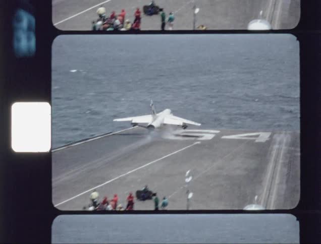 A jet takes off from an aircraft carrier