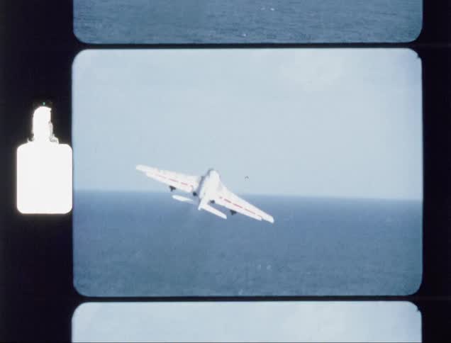 A jet takes off from an aircraft carrier