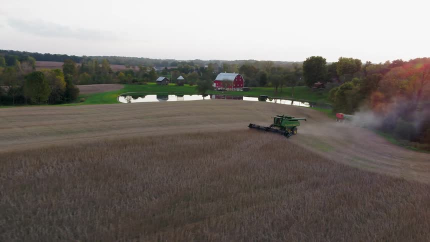 Tractor plows large fields