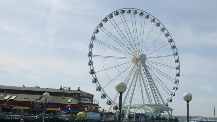 The ferris wheel at the carnival spins