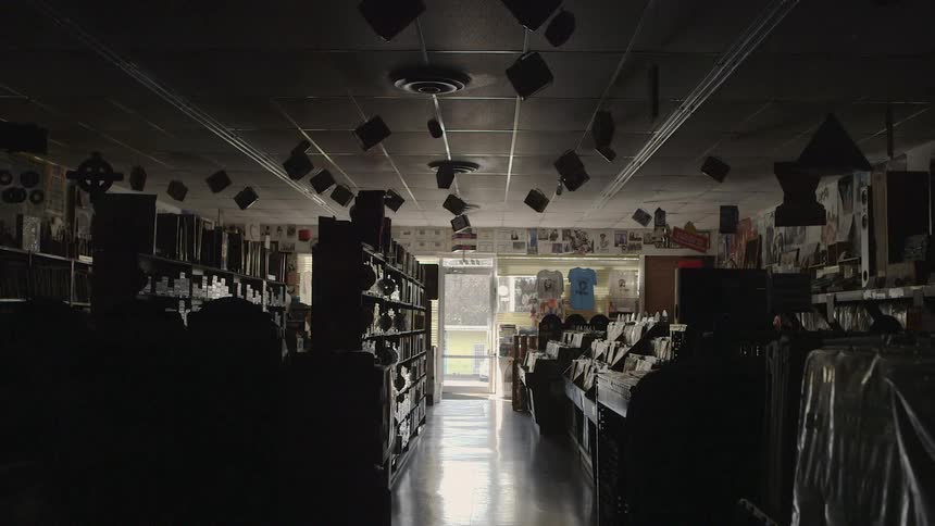 The lights are turned off in a store