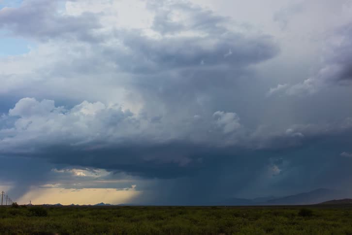 Layers of clouds move to cover the sky, and pour rain