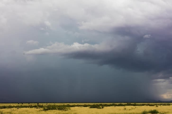 The sky is full of very dark large clouds