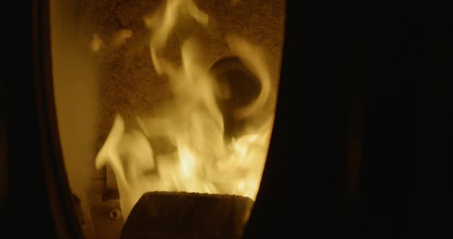 Looking into a gas fire place