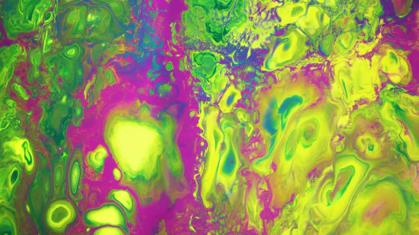 Bright neon colors move and wave around