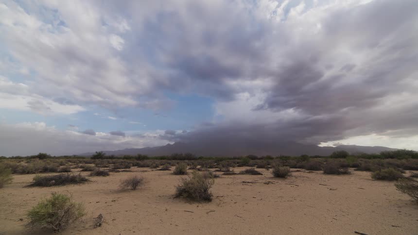 Time lapse of a barren area with clouds passing over fast