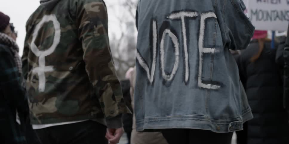 Protesters march on the street