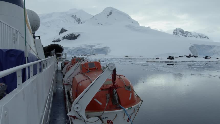 Large ship in antarctica
