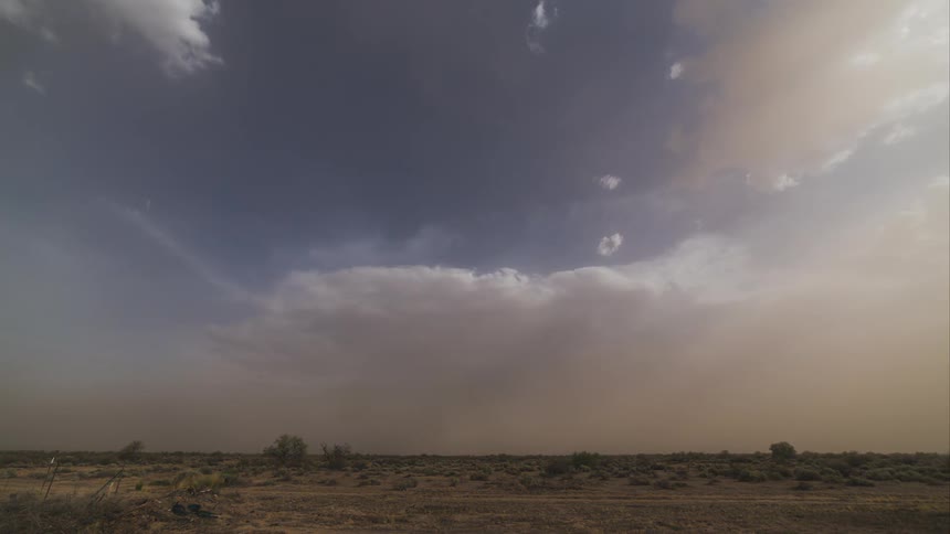 Time lapse of a sandstorm passing over