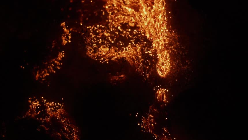 Fibers spark and embers expand with heat
